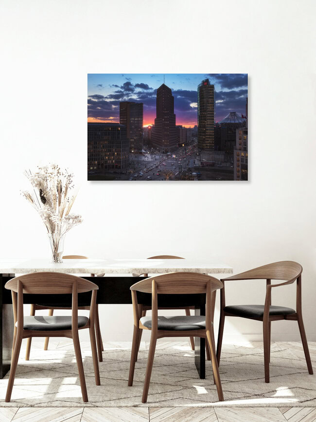 Berlin Potsdamer Platz Sunset, Germany – wall art by Jean Claude Castor as Poster or Acrylic Glass Print