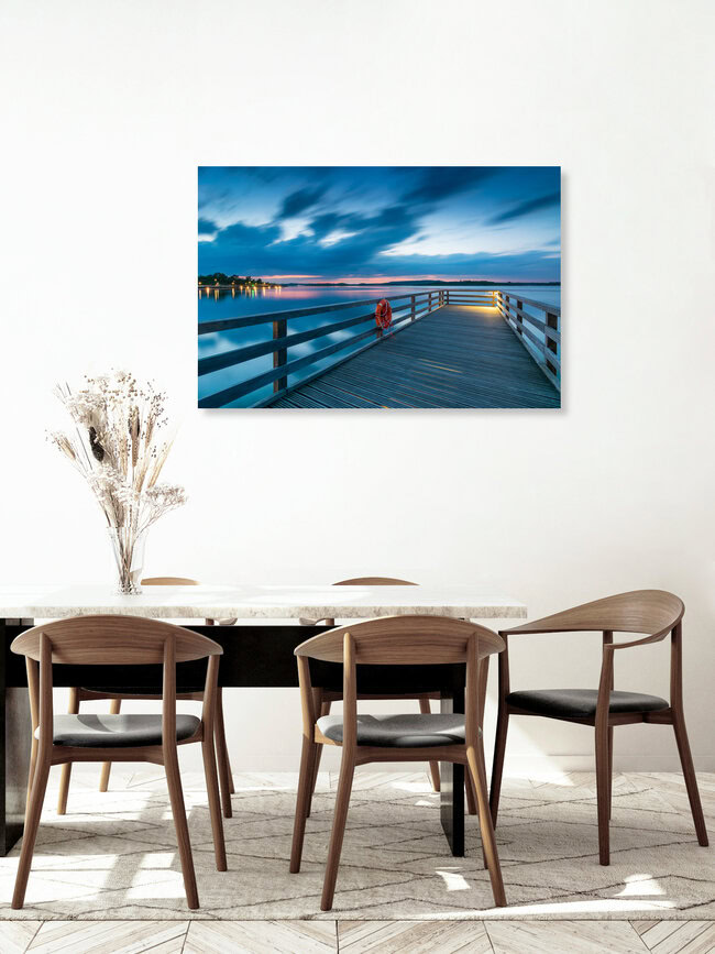 Blauer Abend am See, Deutschland – Fotokunst von Martin Wasilewski als Poster oder Acrylglasbild