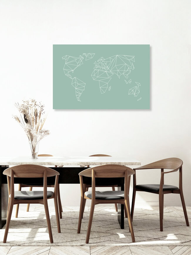 'Geometrical World mint' – Wall Art by Studio Na.hili as Poster or Acrylic Glass Print