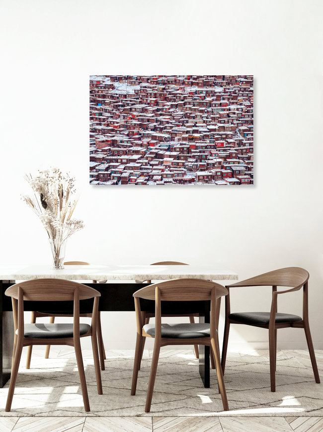 Red House in Sertar County, China – wall art by Li Ye as Poster or Acrylic Glass Print