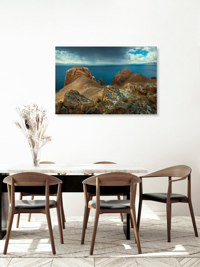 The rocks beside the blue lake, China – wall art by Li Ye as Poster or Acrylic Glass Print