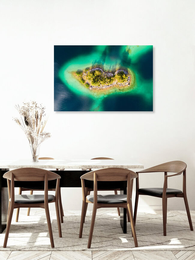 Almbichl Aerial, Deutschland – Fotokunst von Dave Derbis als Poster oder Acrylglasbild