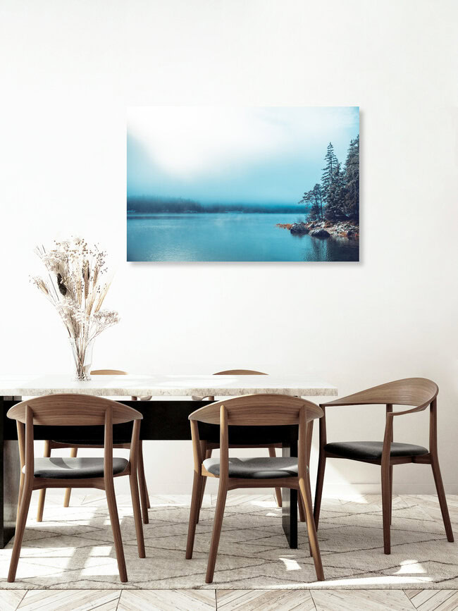 Herbststimmung am Eibsee, Deutschland – Fotokunst von Franz Sussbauer als Poster oder Acrylglasbild