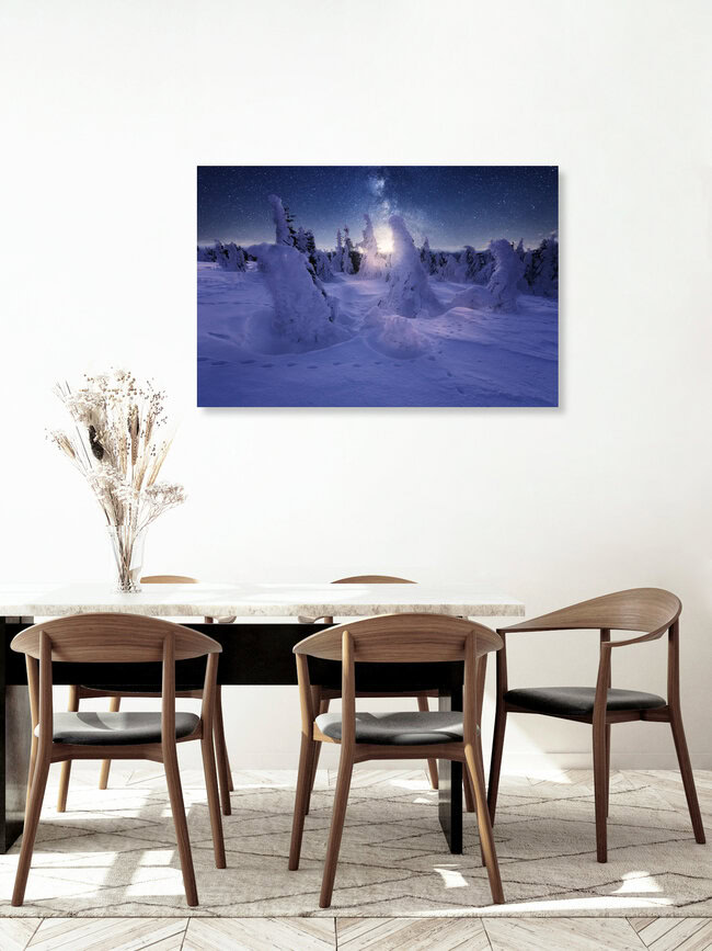 A cold winter night under the stars in the sky, Germany – wall art by Oliver Henze as Poster or Acrylic Glass Print