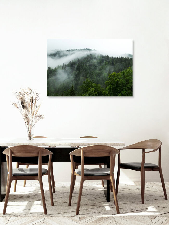 Nebelverhangene Berg Wälder, Deutschland – Fotokunst von Oliver Henze als Poster oder Acrylglasbild