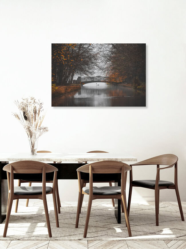 Bridge at Nymphenburger Park III, Germany – wall art by Franz Sussbauer as Poster or Acrylic Glass Print