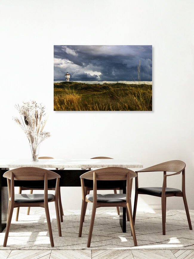Landschaft mit Wasserturm auf Langeoog A, Deutschland – Fotokunst von Franzel Drepper als Poster oder Acrylglasbild