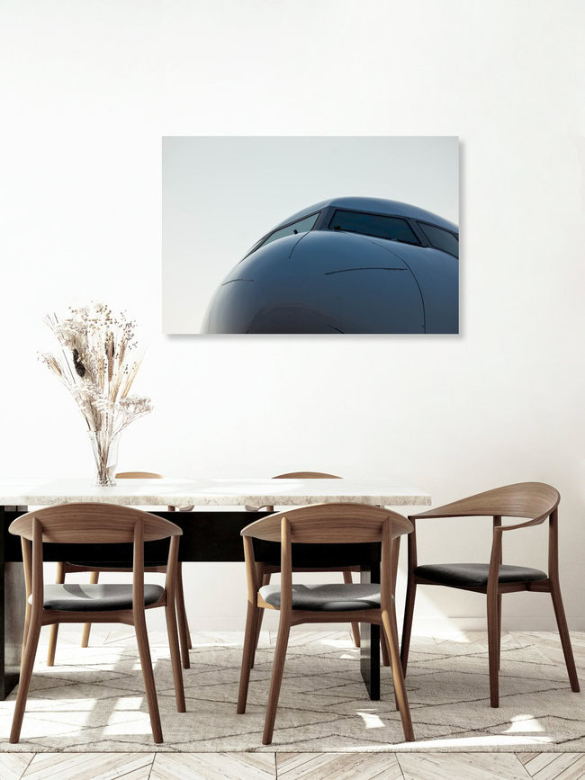 Boeing777 head on, Deutschland – Fotokunst von Inflight Galerie als Poster oder Acrylglasbild