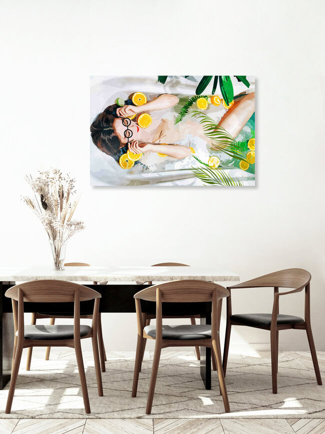 Wandbild 'When All Else Fails, Take a Bath' – Kunst von Uma Gokhale als Poster oder Acrylglasbild