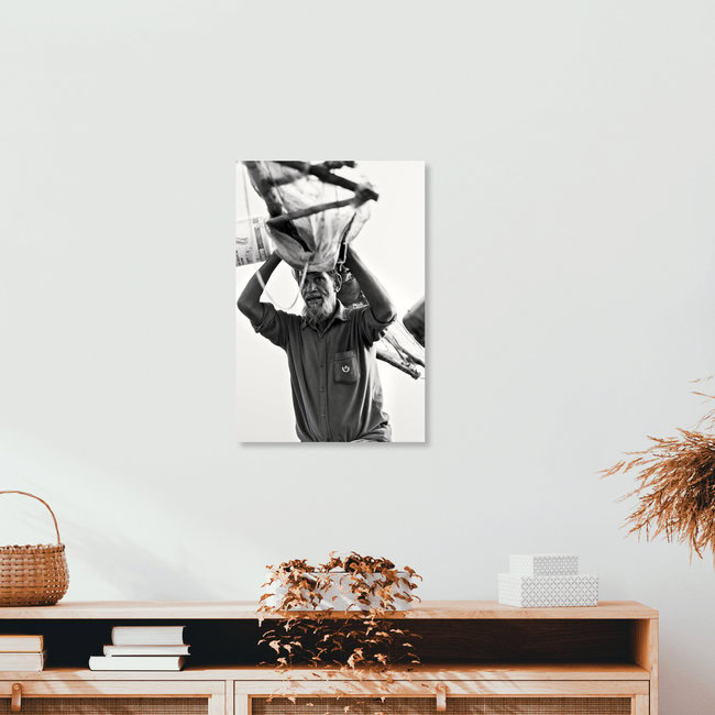 Fisherman carrying his nets, Bangladesh – wall art by Jakob Berr as Poster or Acrylic Glass Print