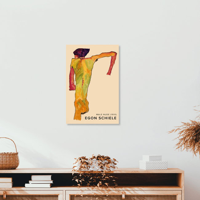 'Egon Schiele: Male Nude, Propping Himself Up' – Wall Art by Art Classics as Poster or Acrylic Glass Print