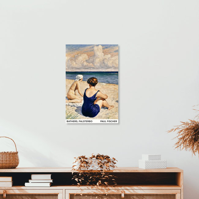 Wandbild 'Paul Fischer: Badegäste am Strand, Falsterbo' – Kunst von Art Classics als Poster oder Acrylglasbild
