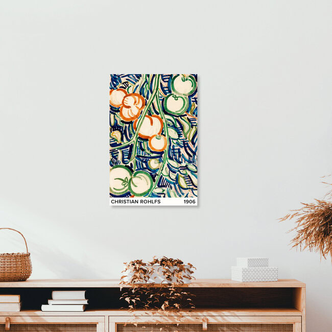 Wandbild 'Christian Rohlfs: Herabhängender  Zweig mit roten und grünen Tomaten' – Kunst von Art Classics als Poster oder Acrylglasbild