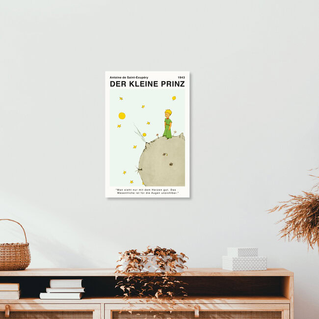 Wandbild 'Der Kleine Prinz - Saint-Exupéry - Man sieht nur mit dem Herzen gut' – Kunst von Vintage Collection als Poster oder Acrylglasbild
