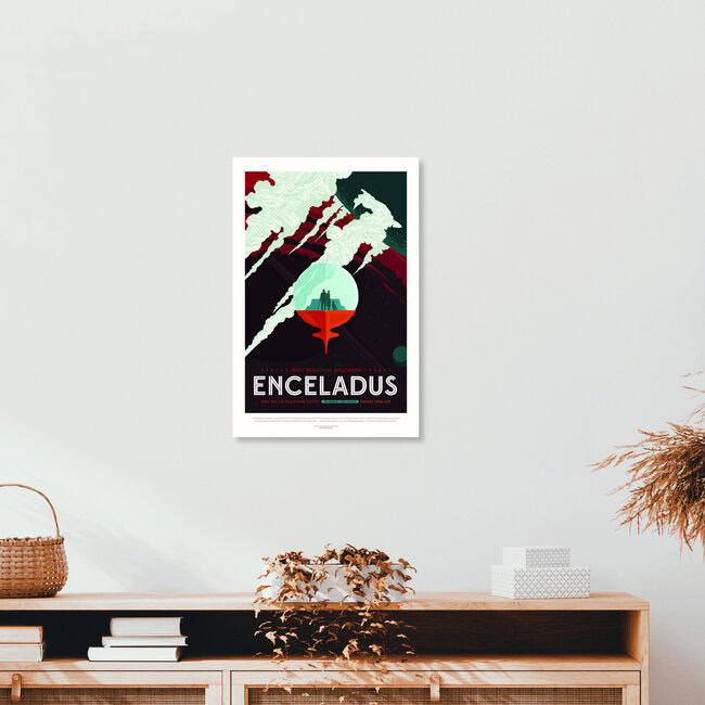 'Enceladus, the home of cold faithful' – Wall Art by Nasa Visions as Poster or Acrylic Glass Print