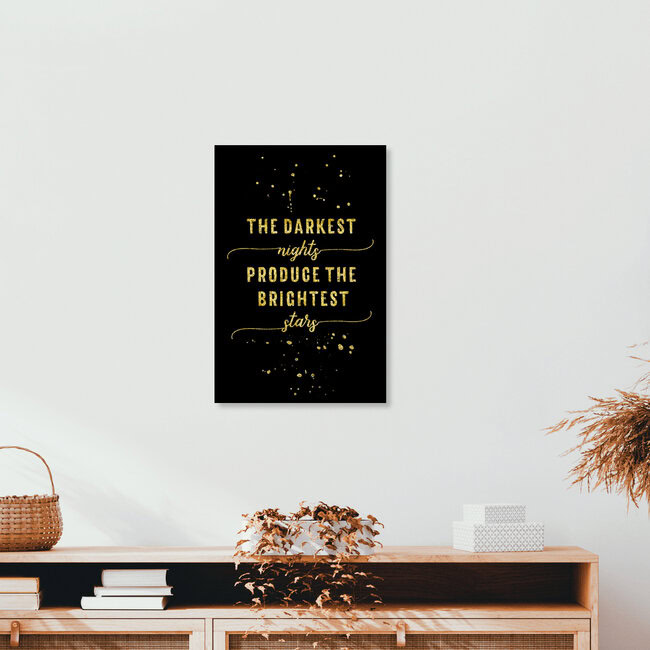 'TEXT ART GOLD The darkest nights produce the brightest stars' – Wall Art by Melanie Viola as Poster or Acrylic Glass Print