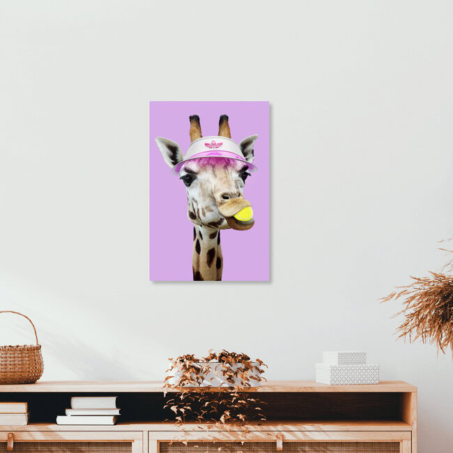 'Tennis Giraffe' – Wall Art by Jonas Loose as Poster or Acrylic Glass Print