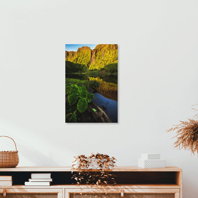 Waterfall Faja Grande on Flores Island, Portugal – wall art by Jean Claude Castor as Poster or Acrylic Glass Print