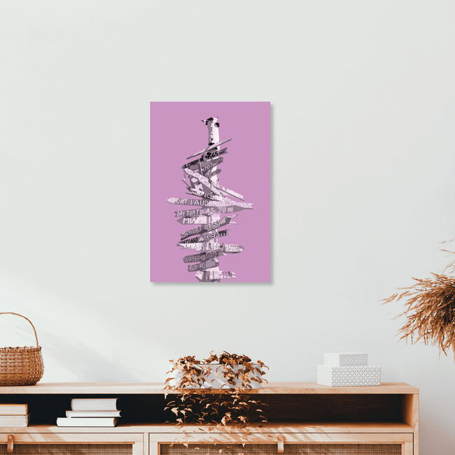 'Graphic Art SIGNPOST pink' – Wall Art by Melanie Viola as Poster or Acrylic Glass Print