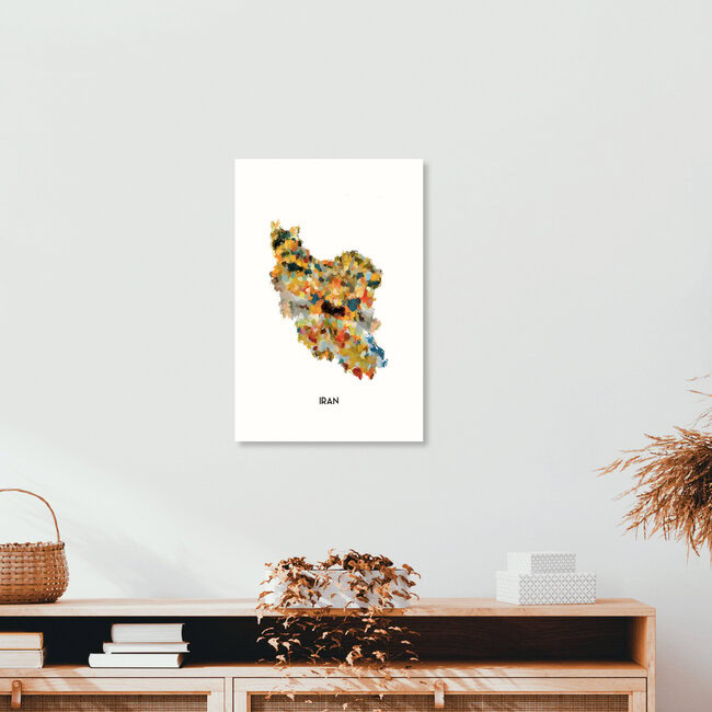 Wandbild 'Map of Iran' – Kunst von Karl Johansson als Poster oder Acrylglasbild