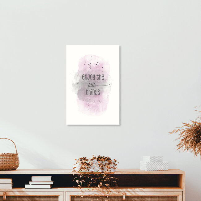 Wandbild 'Enjoy the little things | Aquarell rosa' – Kunst von Melanie Viola als Poster oder Acrylglasbild