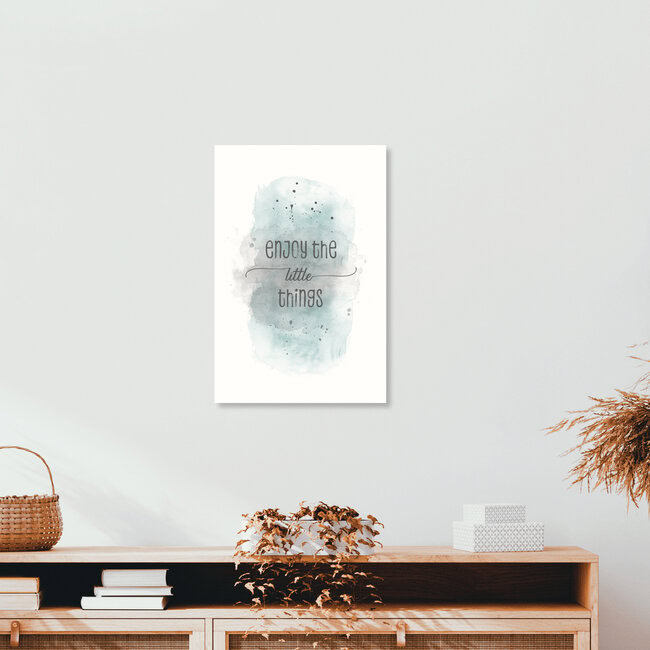 'Enjoy the little things | watercolor turquoise' – Wall Art by Melanie Viola as Poster or Acrylic Glass Print