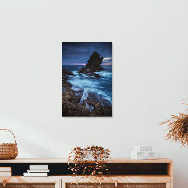 Madeira Coast with Rocks near Santa Cruz de Madeira, Portugal – wall art by Jean Claude Castor as Poster or Acrylic Glass Print