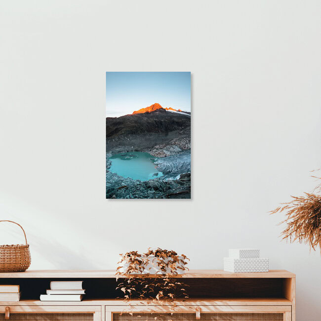 Furkagletscher bei Sonnenaufgang, Schweiz – Fotokunst von Peter Wey als Poster oder Acrylglasbild