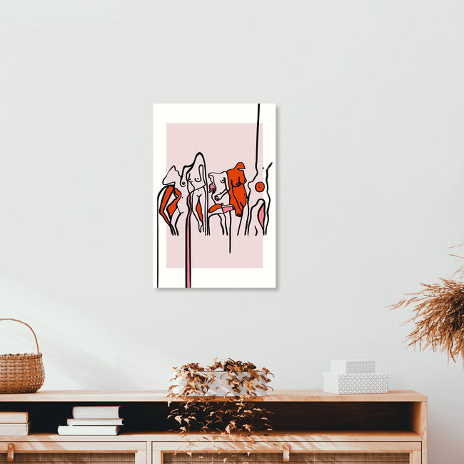 Wandbild 'Nudists Pink' – Kunst von Julia Hariri als Poster oder Acrylglasbild