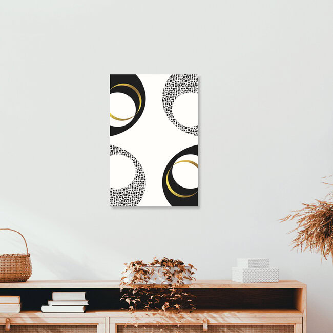 'Black & White Abstract No 7 gold' – Wall Art by Melanie Viola as Poster or Acrylic Glass Print