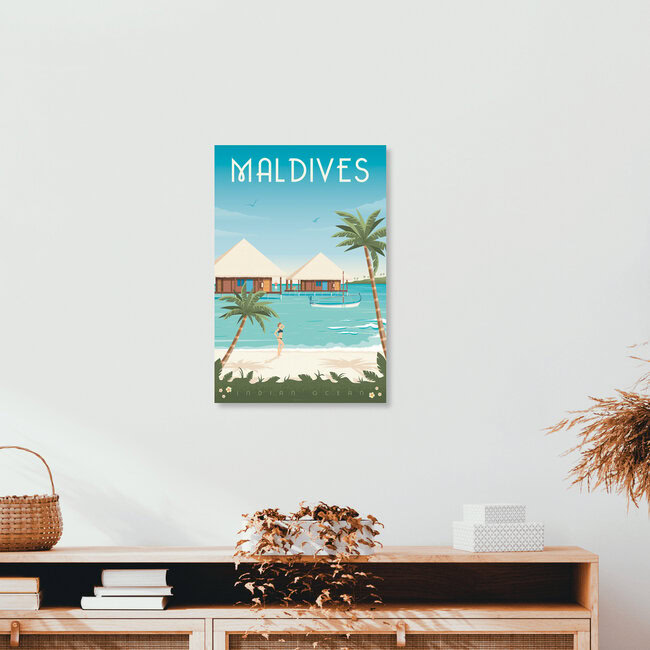 Malediven Vintage Travel Wandbild, Malediven – Fotokunst von François Beutier als Poster oder Acrylglasbild