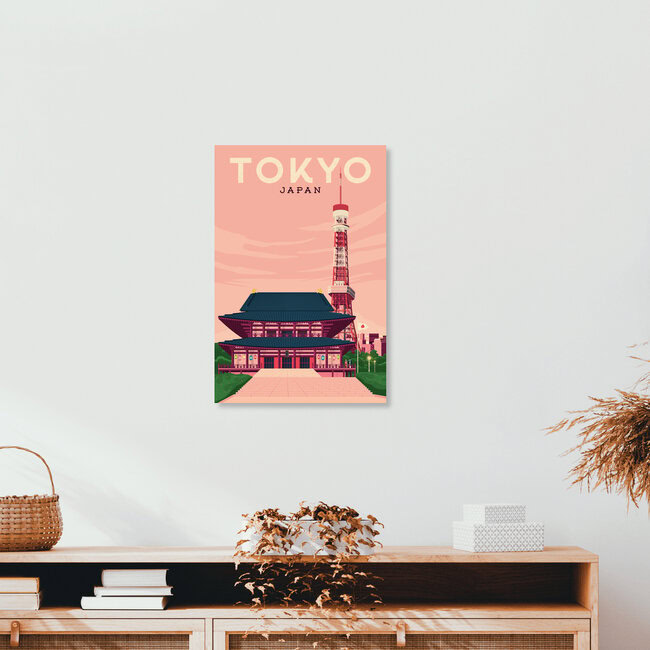 Tokyo Vintage Travel Wandbild, Japan – Fotokunst von François Beutier als Poster oder Acrylglasbild