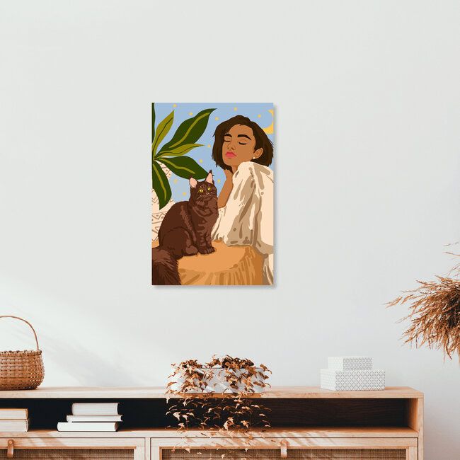 Wandbild 'Proud Cat Mama' – Kunst von Uma Gokhale als Poster oder Acrylglasbild