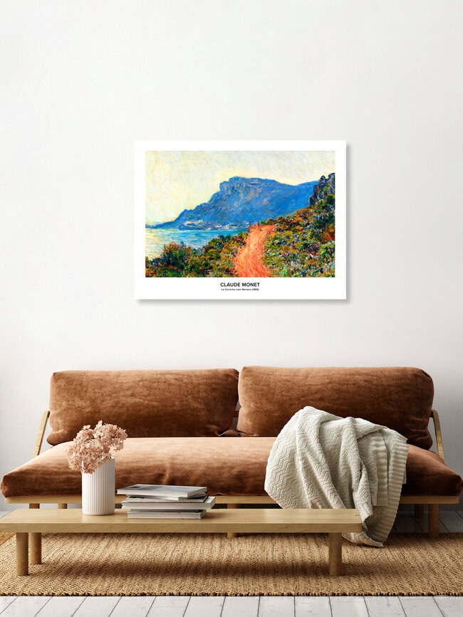 'Claude Monet: La Corniche near Monaco - exhibition poster' – Wall Art by Art Classics as Poster or Acrylic Glass Print
