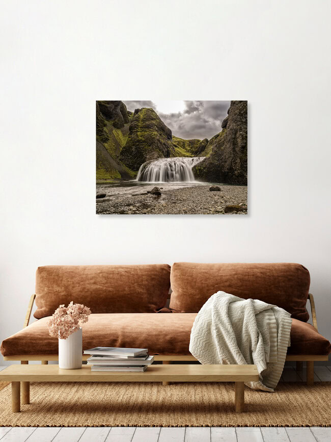 Grüne Sphinx im Tal der Wasser, Iceland Posters – wall art by Christina Baumgartner as Poster or Acrylic Glass Print