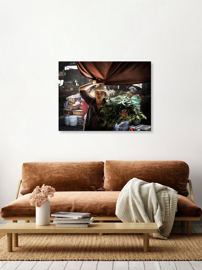 Marktfrau, Vietnam – wall art by Marie Joelle Nimmesgern as Poster or Acrylic Glass Print