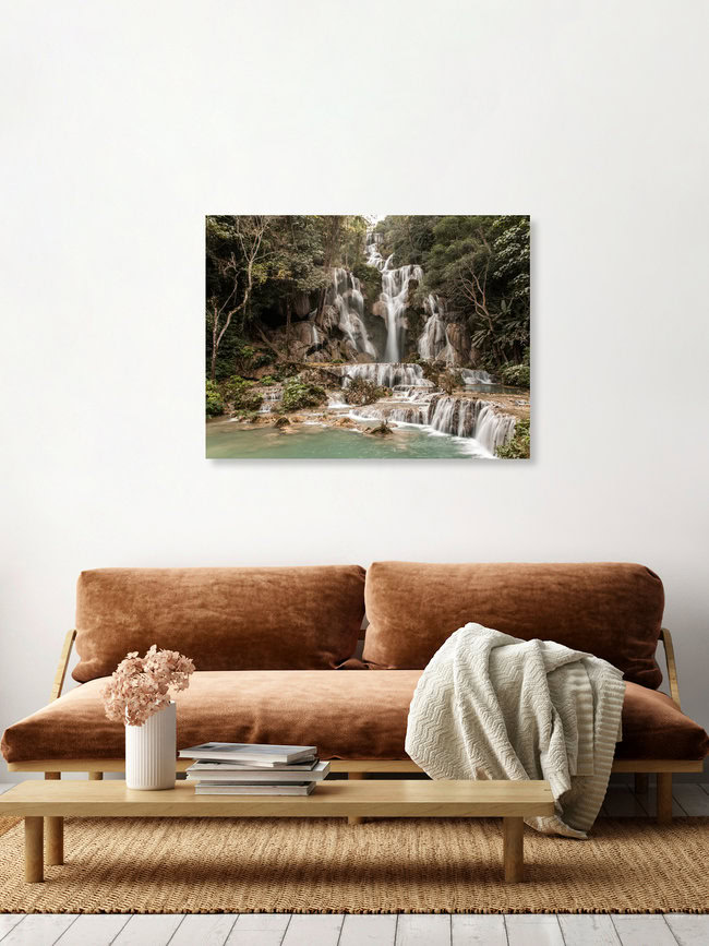 Wasserfall, Laos – Fotokunst von Sebastian Rost als Poster oder Acrylglasbild
