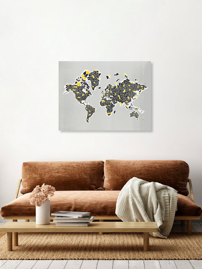 'Abstract World Map' – Wall Art by Fox And Velvet as Poster or Acrylic Glass Print
