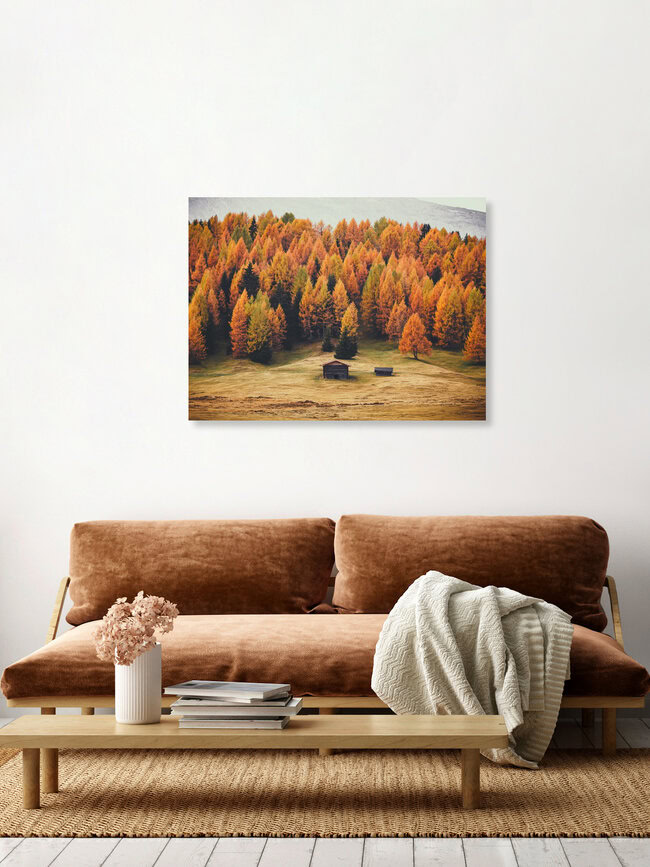 Army Of Larches, Italy – wall art by Gergo Kazsimer as Poster or Acrylic Glass Print