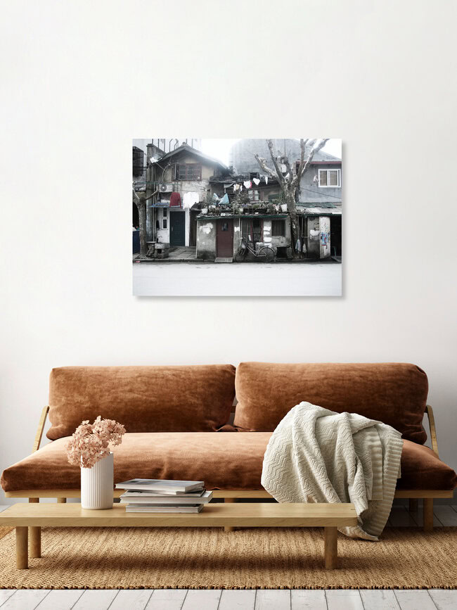 Shanghai small urban houses , China – Fotokunst von M. F. als Poster oder Acrylglasbild