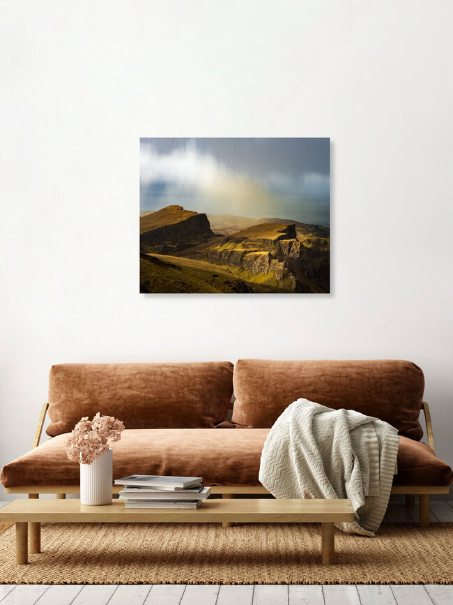 Rain over the Quiraing, Scotland, United Kingdom – wall art by Raphael Rychetsky as Poster or Acrylic Glass Print