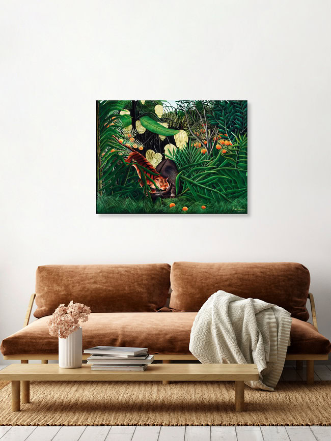 'Fight between a Tiger and a Buffalo by Henri Rousseau' – Wall Art by Art Classics as Poster or Acrylic Glass Print