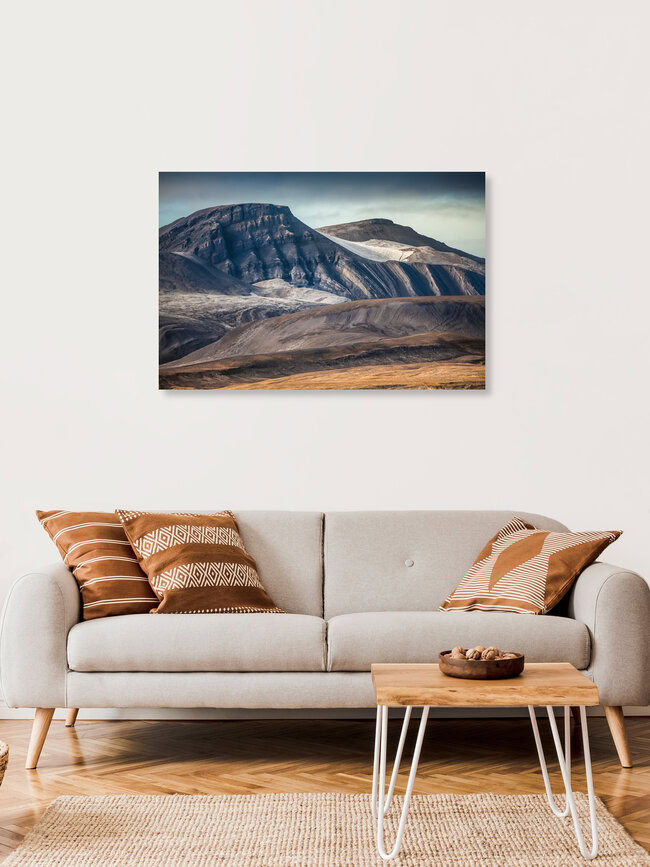 Spitzbergen Landschaft, Spitzbergen – Fotokunst von Sebastian Worm als Poster oder Acrylglasbild