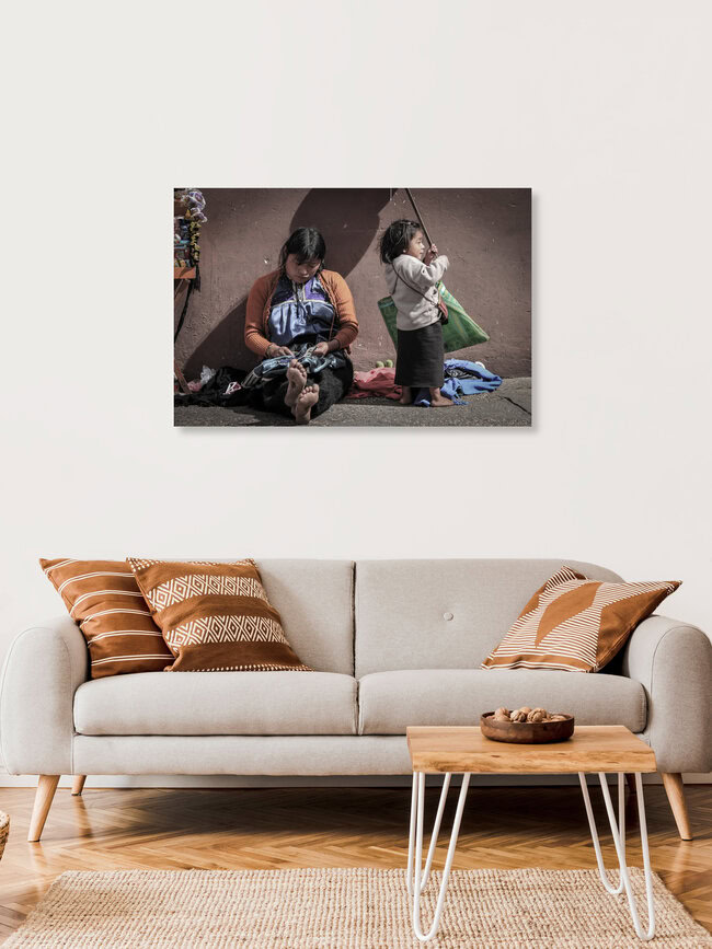 barefoot on the streets of san cristóbal de las casas, Mexico – wall art by Manuel Kürschner as Poster or Acrylic Glass Print