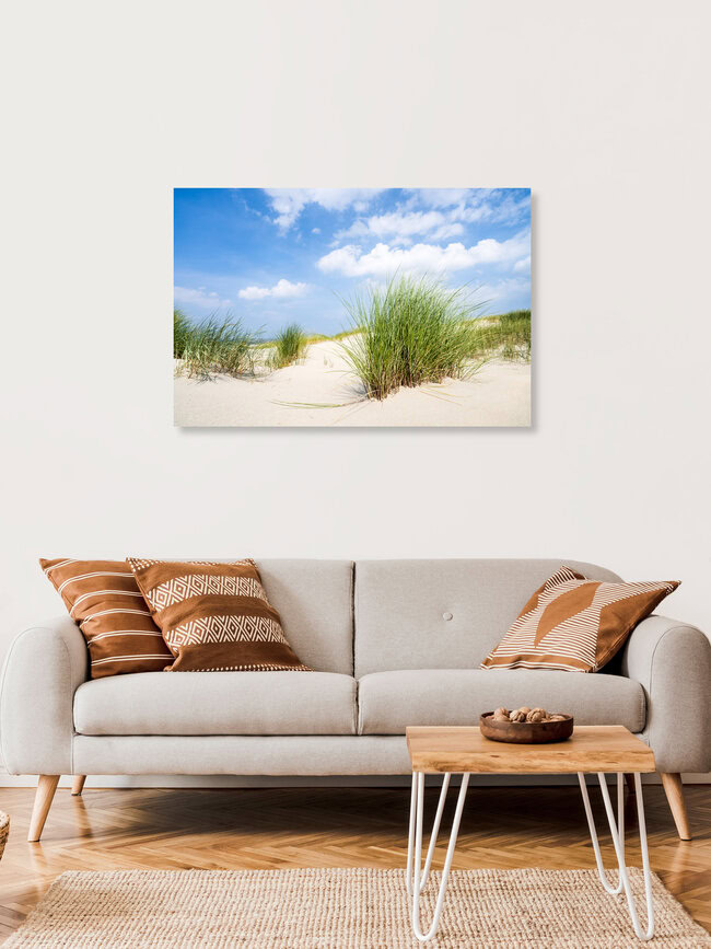 Strandhafer am Dünenstrand, Deutschland – Fotokunst von Jan Becke als Poster oder Acrylglasbild