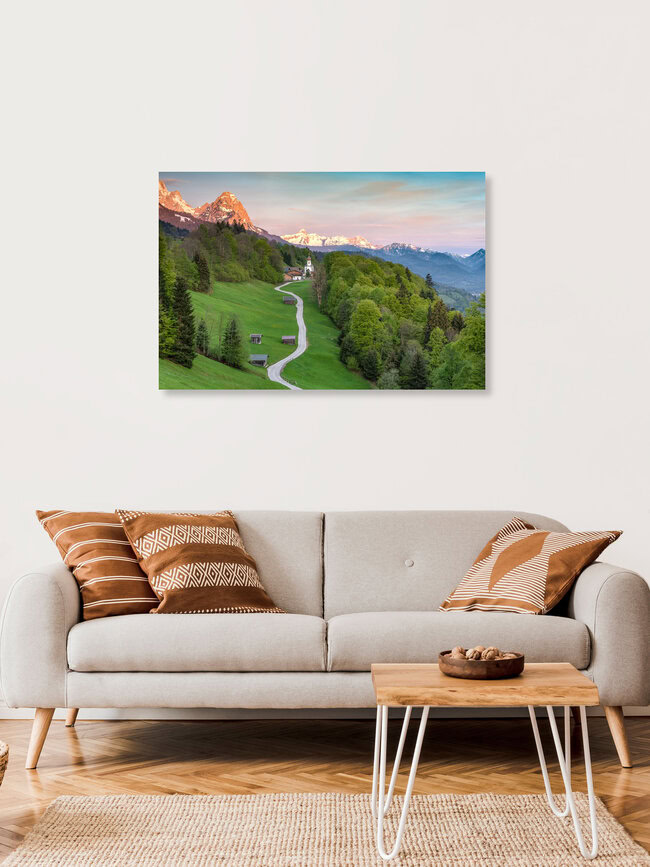 Frühlingsmorgen in Wamberg, Deutschland – Fotokunst von Michael Valjak als Poster oder Acrylglasbild