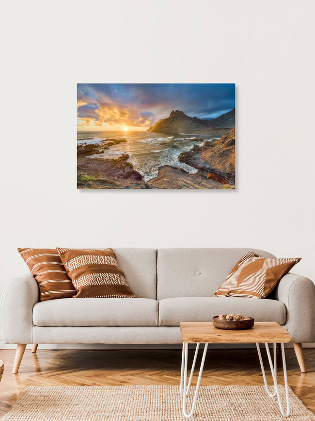 Teneriffa Punta del Hidalgo bei Sonnenaufgang, Spanien – Fotokunst von Michael Valjak als Poster oder Acrylglasbild