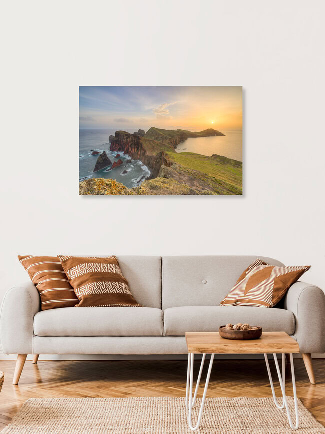 Madeira - Ponta de São Lourenço bei Sonnenaufgang, Portugal – Fotokunst von Michael Valjak als Poster oder Acrylglasbild