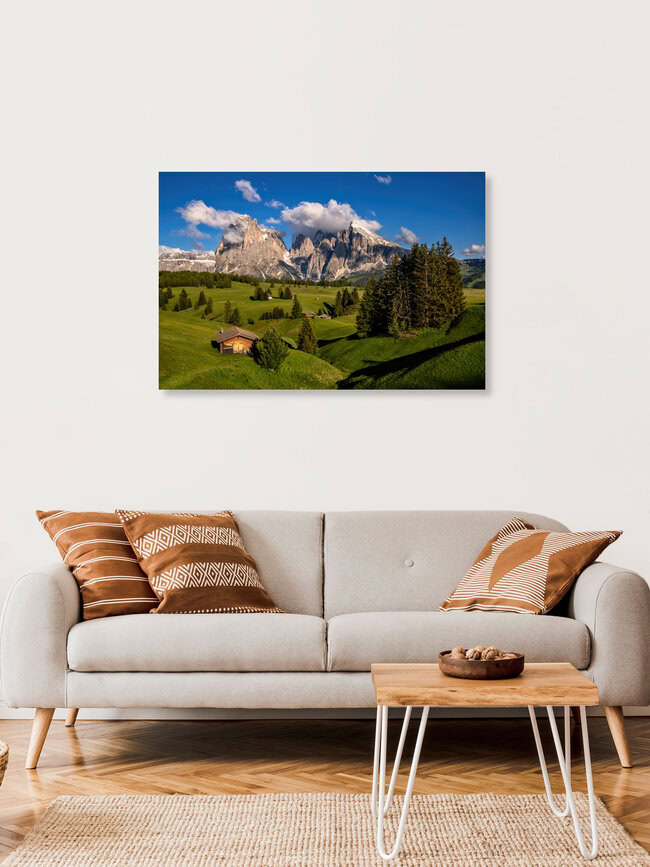 Summer on Alpe di Siusi in South Tyrol, Italy – wall art by Achim Thomae as Poster or Acrylic Glass Print