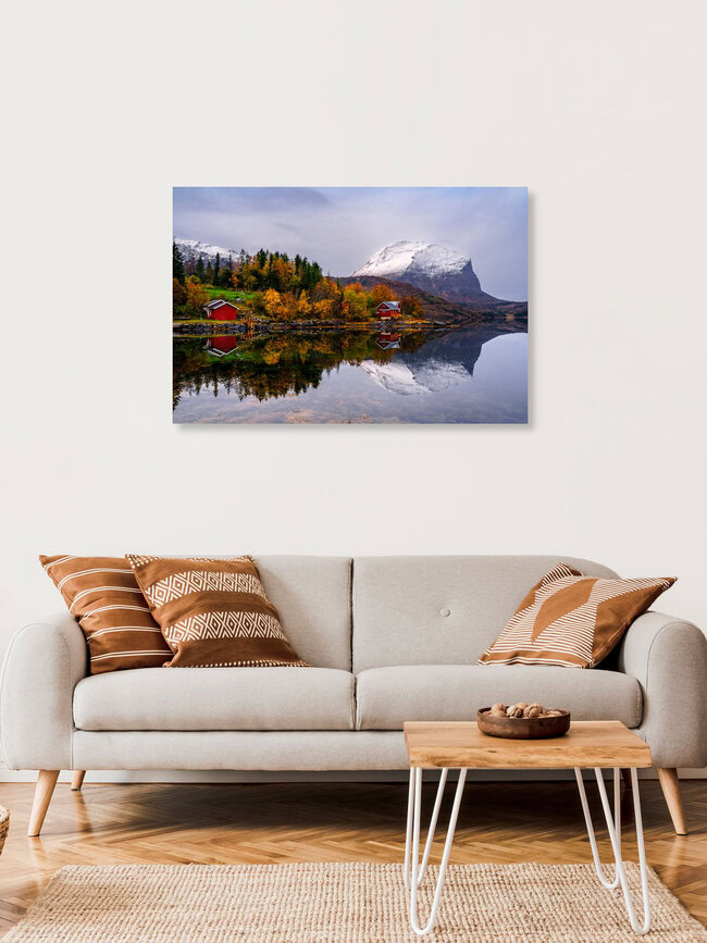Herbst in Nord Norwegen, Norwegen – Fotokunst von Achim Thomae als Poster oder Acrylglasbild